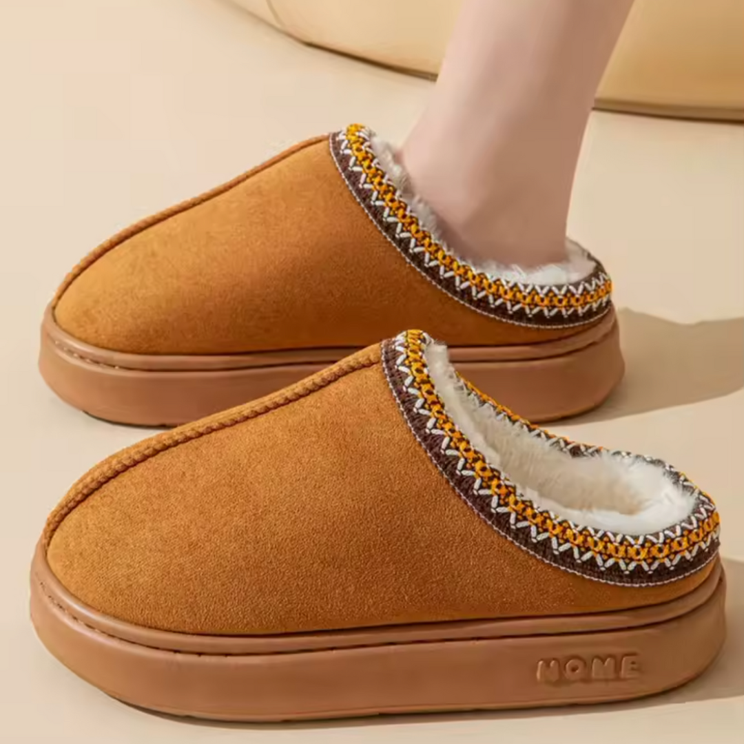 Eliza | Wodoodporne kapcie z miękkim futerkiem