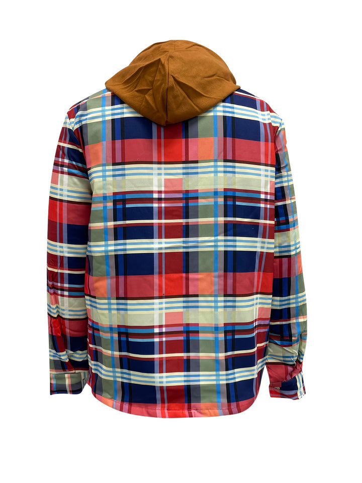 Oskar | Ciepła kurtka w kratę z kapturem