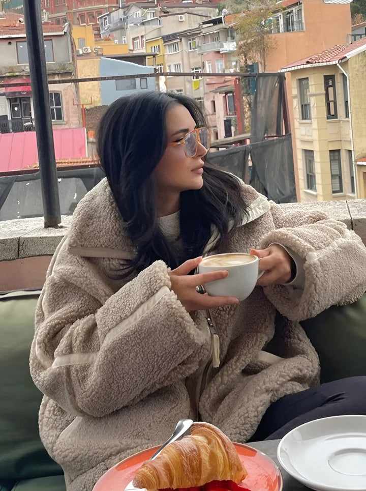 Elwira | Jesienna kurtka z miękkiego polaru