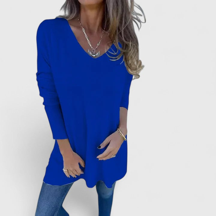 Sylwia | Luźna bluzka z dekoltem w serek