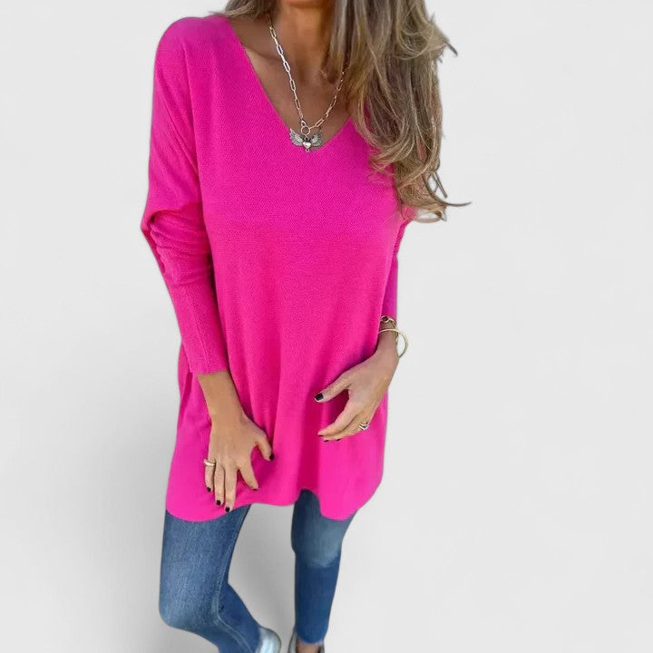 Sylwia | Luźna bluzka z dekoltem w serek