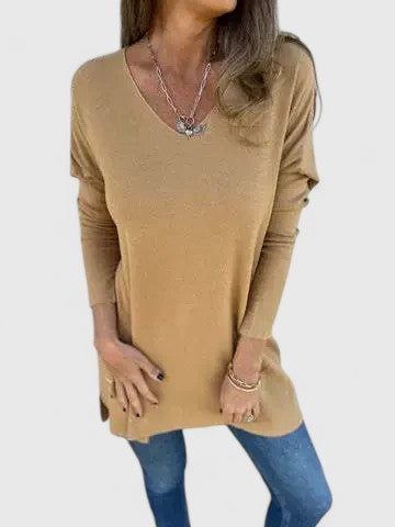 Sylwia | Luźna bluzka z dekoltem w serek