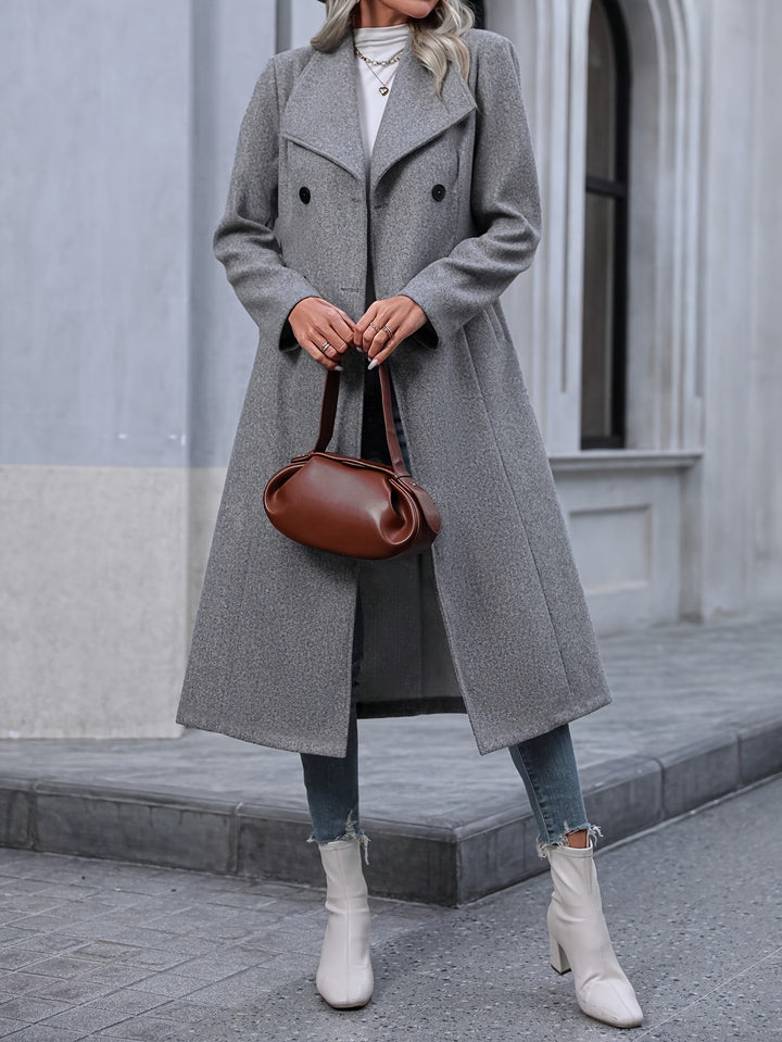 Renata | Elegancki długi płaszcz z guzikami