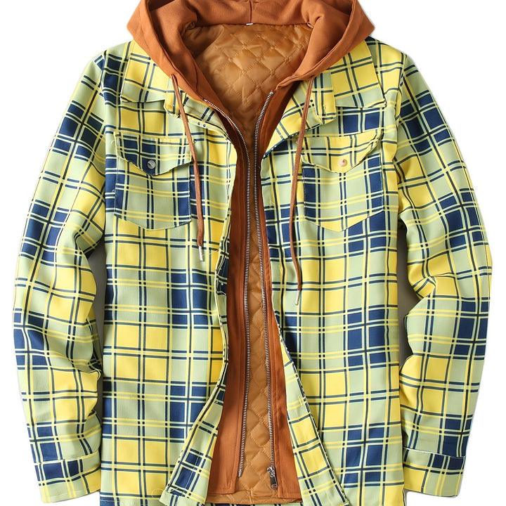 Oskar | Ciepła kurtka w kratę z kapturem